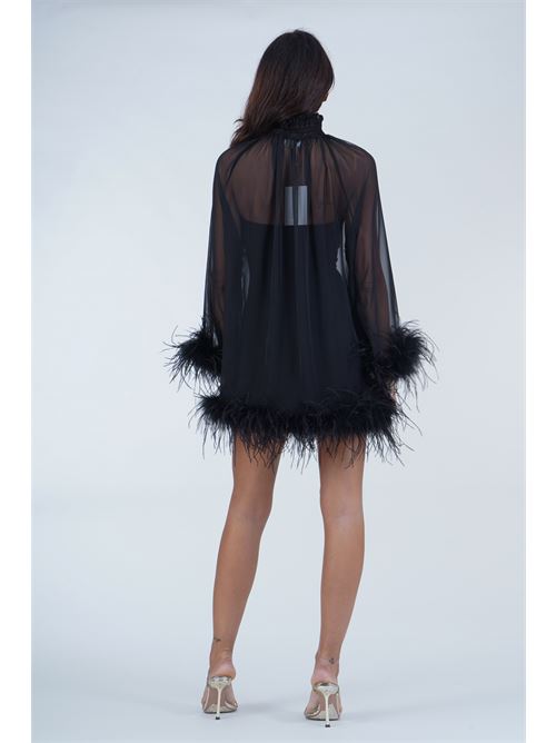 Abito corto Asterm in organza con piume Alma Sanchez | ASTERM-GNERO